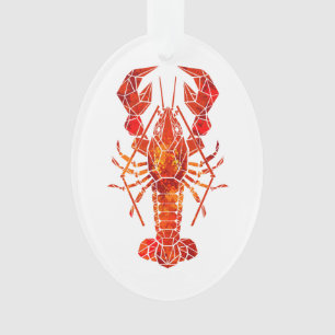 Roter polygonal Hummer Ornament