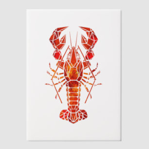 Roter polygonal Hummer Pergament Einladungen