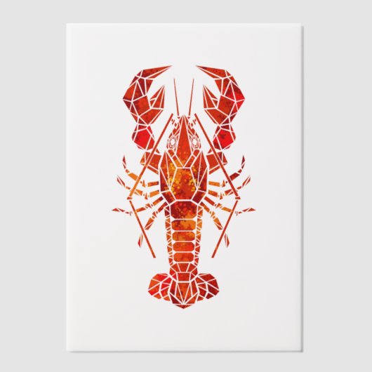 Roter polygonal Hummer Pergament Einladungen (Vorderseite)