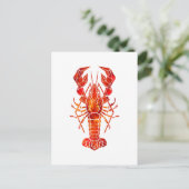 Roter polygonal Hummer Postkarte (Stehend Vorderseite)