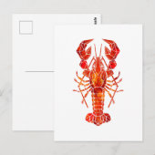 Roter polygonal Hummer Postkarte (Vorne/Hinten)