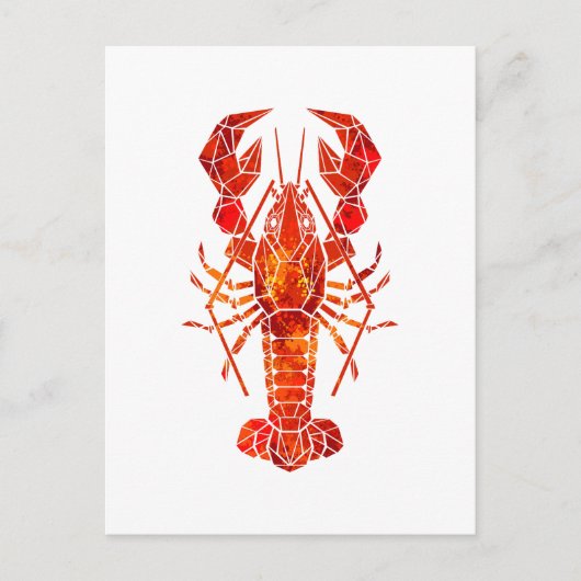 Roter polygonal Hummer Postkarte (Vorderseite)