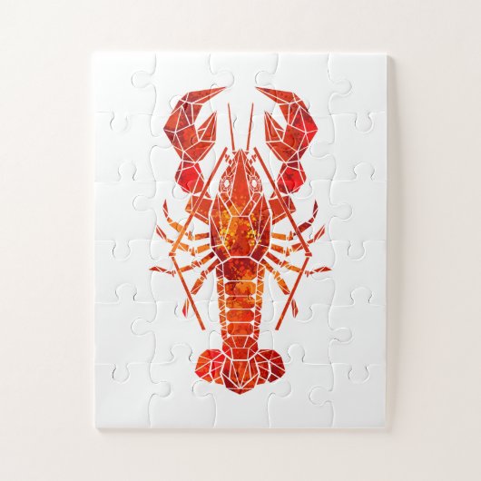 Roter polygonal Hummer Puzzle (Vertikal)