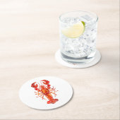 Roter polygonal Hummer Runder Pappuntersetzer (Vor Ort)