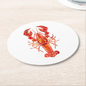 Roter polygonal Hummer Runder Pappuntersetzer (Angewinkelt)