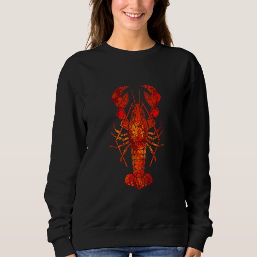 Roter polygonal Hummer Sweatshirt (Vorderseite)