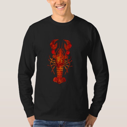 Roter polygonal Hummer T-Shirt (Vorderseite)