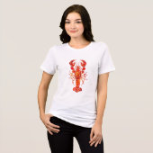 Roter polygonal Hummer Tri-Blend Shirt (Vorderseite voll)