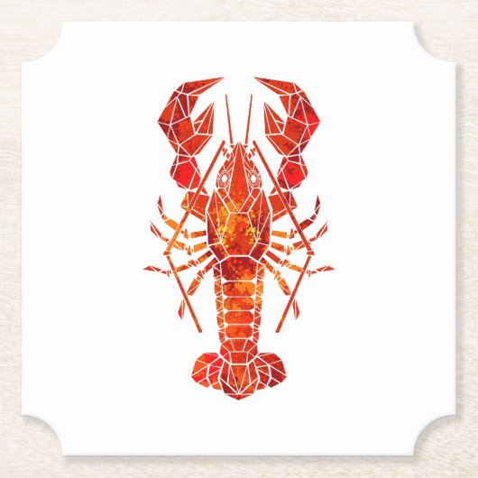 Roter polygonal Hummer Untersetzer (Vorderseite)