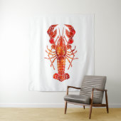 Roter polygonal Hummer Wandteppich (Beispiel)