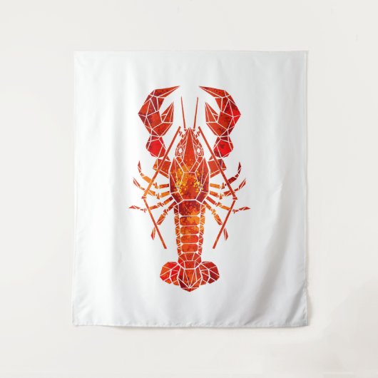 Roter polygonal Hummer Wandteppich (Vorderseite)