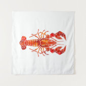 Roter polygonal Hummer Wandteppich (Vorderseite (Horizontal))