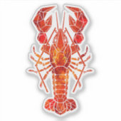 Roter Polygonaler Hummer Aufkleber (Vorderseite)