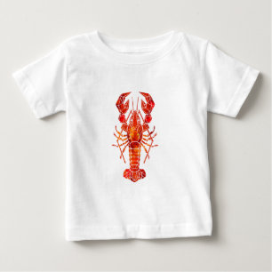 Roter Polygonaler Hummer Baby T-shirt