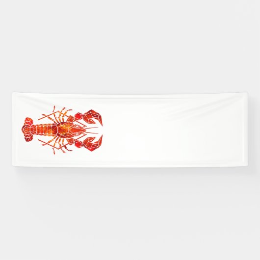 Roter polygonaler Hummer Banner (Horizontal)