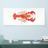 Roter Polygonaler Hummer Banner (Messe)