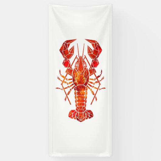 Roter Polygonaler Hummer Banner (Vertikal)