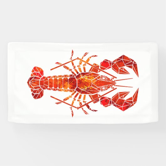 Roter polygonaler Hummer Banner (Horizontal)
