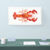 Roter polygonaler Hummer Banner (Messe)