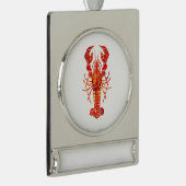 Roter polygonaler Hummer Banner-Ornament Silber (Rechts)