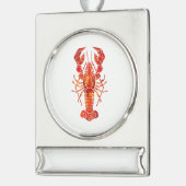 Roter polygonaler Hummer Banner-Ornament Silber (Links)
