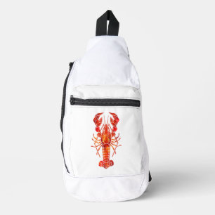 Roter polygonaler Hummer Crossbody Bag