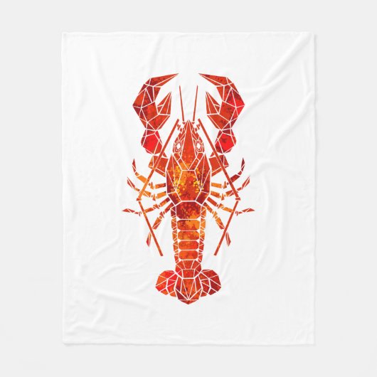 Roter polygonaler Hummer Fleecedecke (Vorderseite)