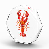 Roter polygonaler Hummer Fotoblock (Rechts)