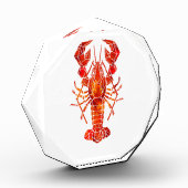 Roter polygonaler Hummer Fotoblock (Links)