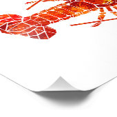 Roter polygonaler Hummer Fotodruck (Ecke)