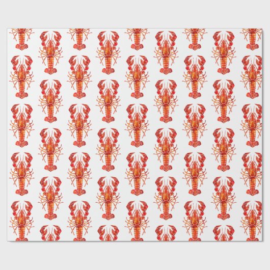 Roter polygonaler Hummer Geschenkpapier (Flach)