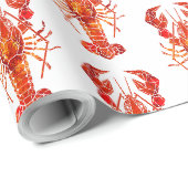 Roter polygonaler Hummer Geschenkpapier (Rolleneckpunkt)
