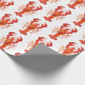 Roter polygonaler Hummer Geschenkpapier (Ecke)
