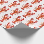 Roter polygonaler Hummer Geschenkpapier (Ecke)