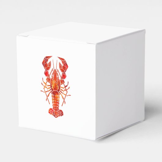 Roter polygonaler Hummer Geschenkschachtel (Vorderseite)