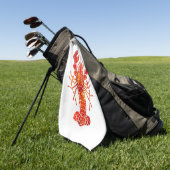 Roter polygonaler Hummer Golfhandtuch (Gras)