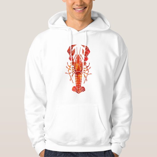 Roter polygonaler Hummer Hoodie (Vorderseite)