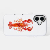 Roter polygonaler Hummer iPhone 16 Hülle (Rückseite (Horizontal))