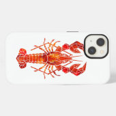 Roter polygonaler Hummer iPhone Hülle (Rückseite (Horizontal))