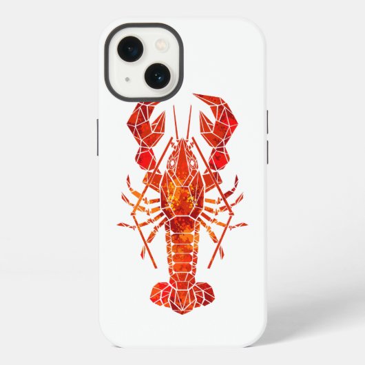 Roter polygonaler Hummer iPhone Hülle (Rückseite)