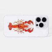 Roter polygonaler Hummer iPhone Hülle (Rückseite (Horizontal))