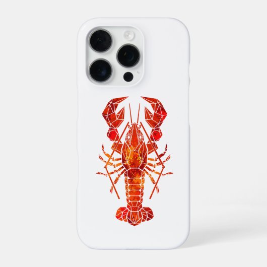Roter polygonaler Hummer iPhone Hülle (Rückseite)