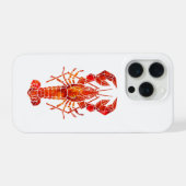 Roter polygonaler Hummer iPhone Hülle (Rückseite (Horizontal))