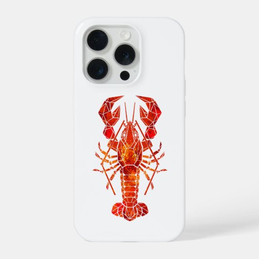 Roter polygonaler Hummer iPhone Hülle (Rückseite)