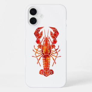 Roter polygonaler Hummer iPhone 16 Plus Hülle
