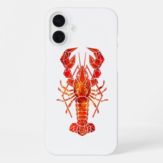 Roter polygonaler Hummer iPhone Hülle (Rückseite)