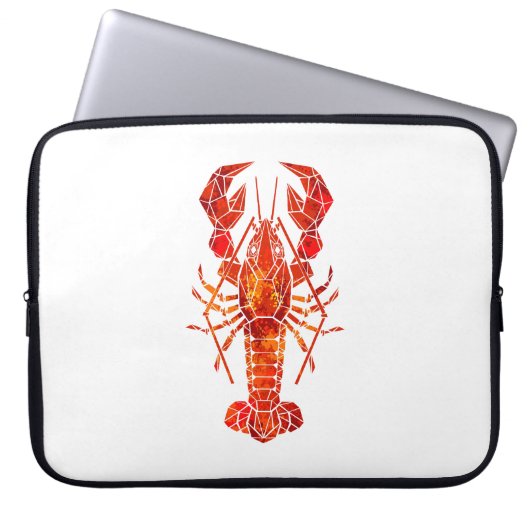 Roter polygonaler Hummer Laptopschutzhülle (Vorderseite)