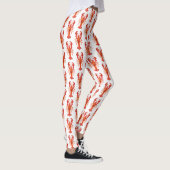 Roter polygonaler Hummer Leggings (Rechts)