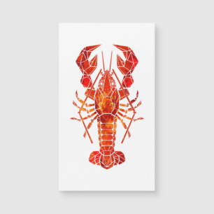 Roter polygonaler Hummer Magnetkarte