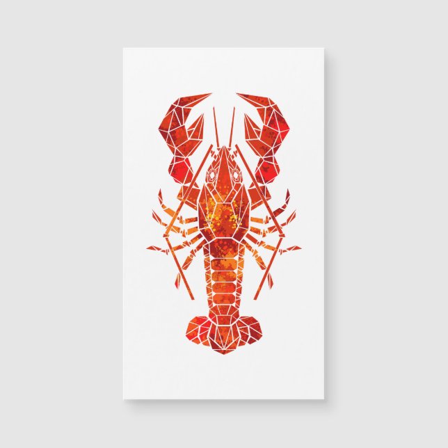 Roter polygonaler Hummer Magnetkarte (Vorderseite)